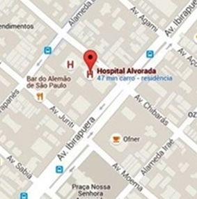 Hospital Alvorada Moema - mapa